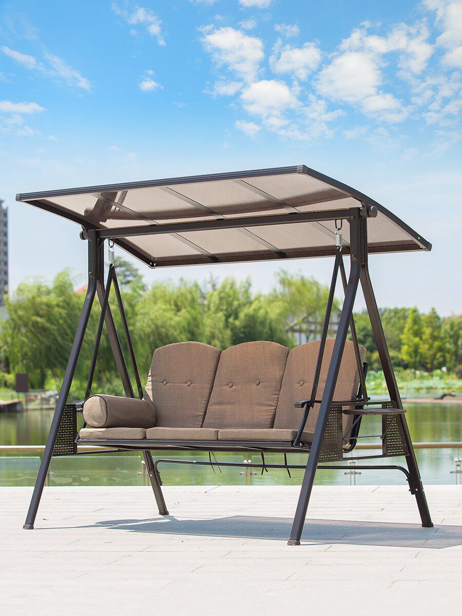 秋千户外别墅庭院摇椅露天阳台铁艺双人荡秋千户外秋千