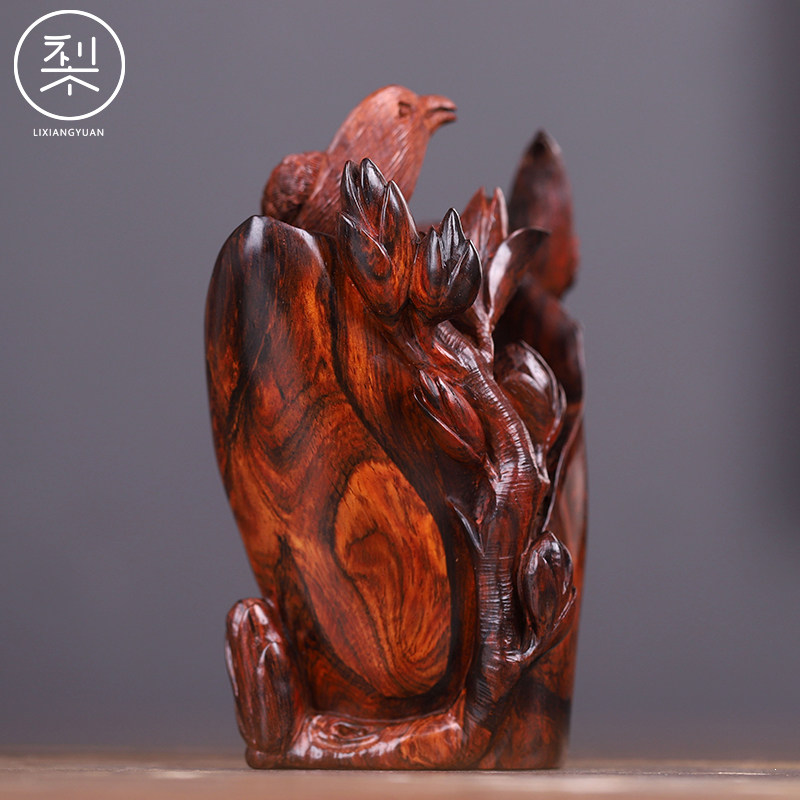 梨香院海南家用小件雕刻手工工艺品黄花梨正宗摆件木雕