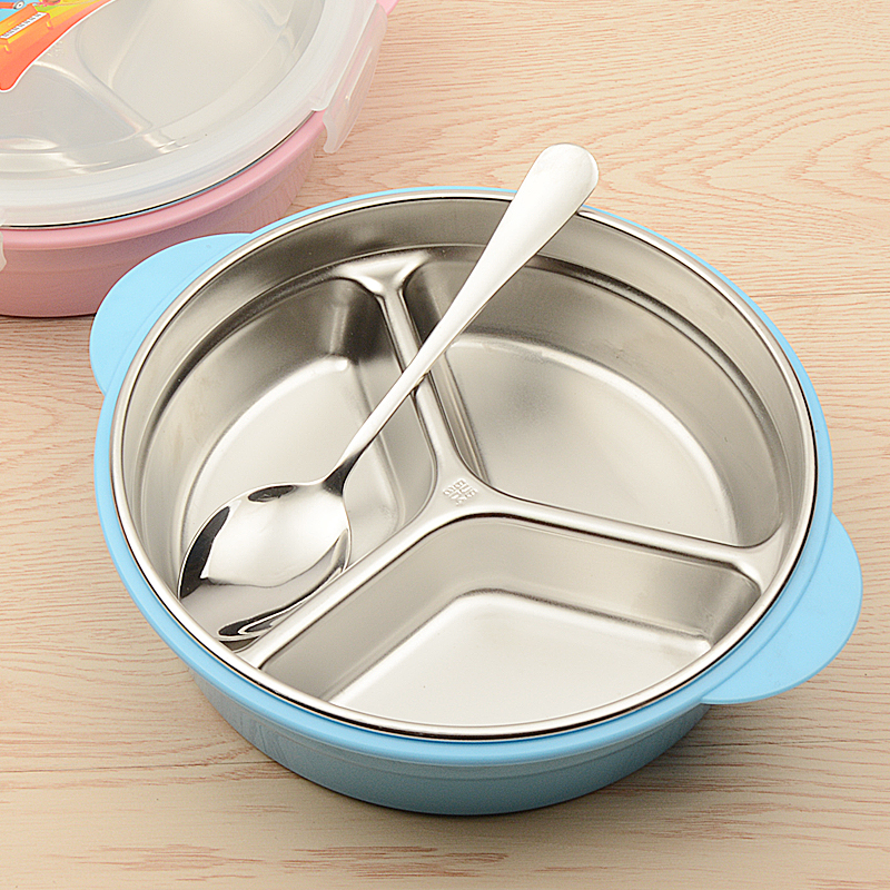 [淘宝网] 可爱304不锈钢小学生饭盒 卡通圆形保温快餐盘防烫密封分格