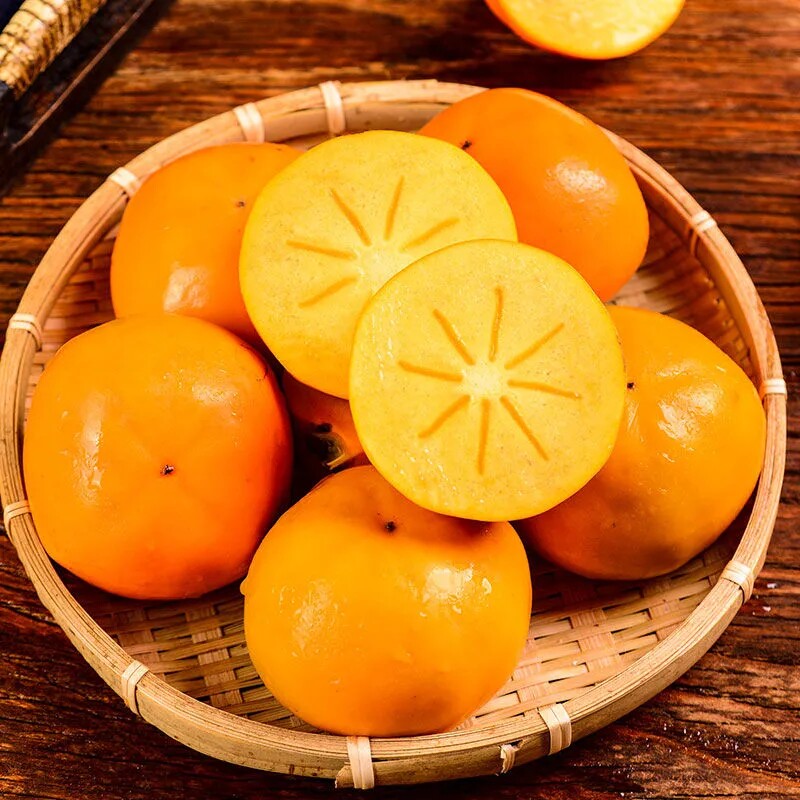 柿子甜柿2021广西桂林新鲜水果应季恭城脆柿柿子