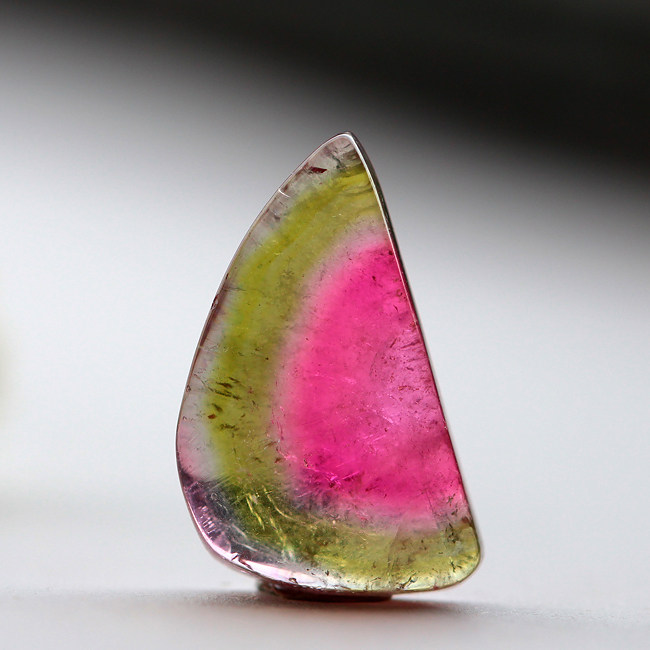 碧玺芳馨西瓜吊坠一物一图双色多色裸石项坠原石项坠