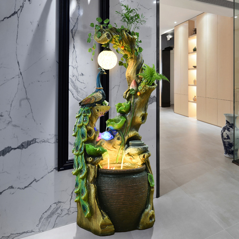 自动循环流水喷泉加湿器客厅室内招财转运开业摆件