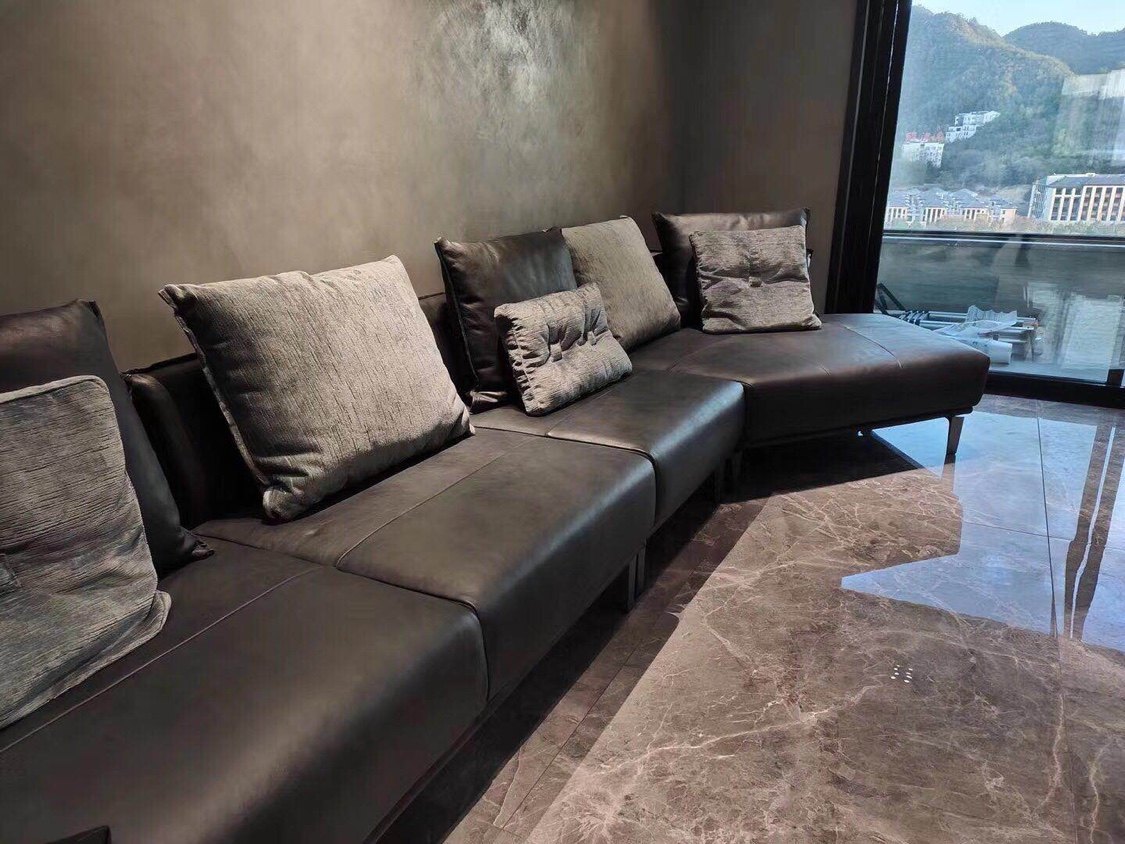 夏图md沙发牛皮意大利进口真皮t029简约现代皮艺沙发