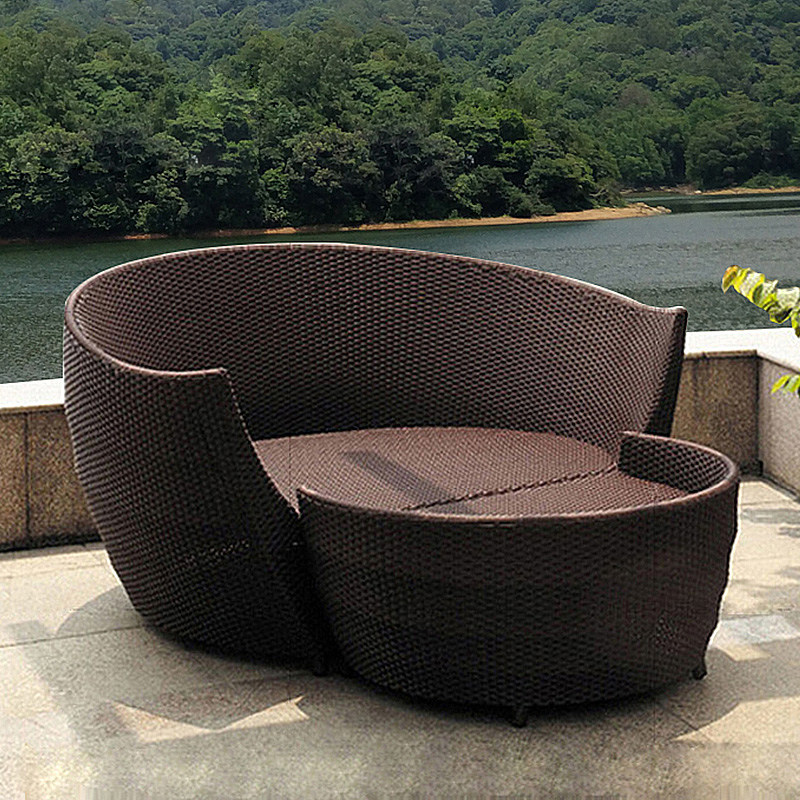 创意小户户型户外圆形躺椅休闲阳台藤编沙发藤