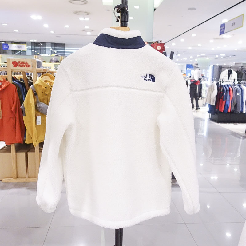 韩国thenorthface北面羊羔毛抓绒外套男女立领nj4fl56运动茄克