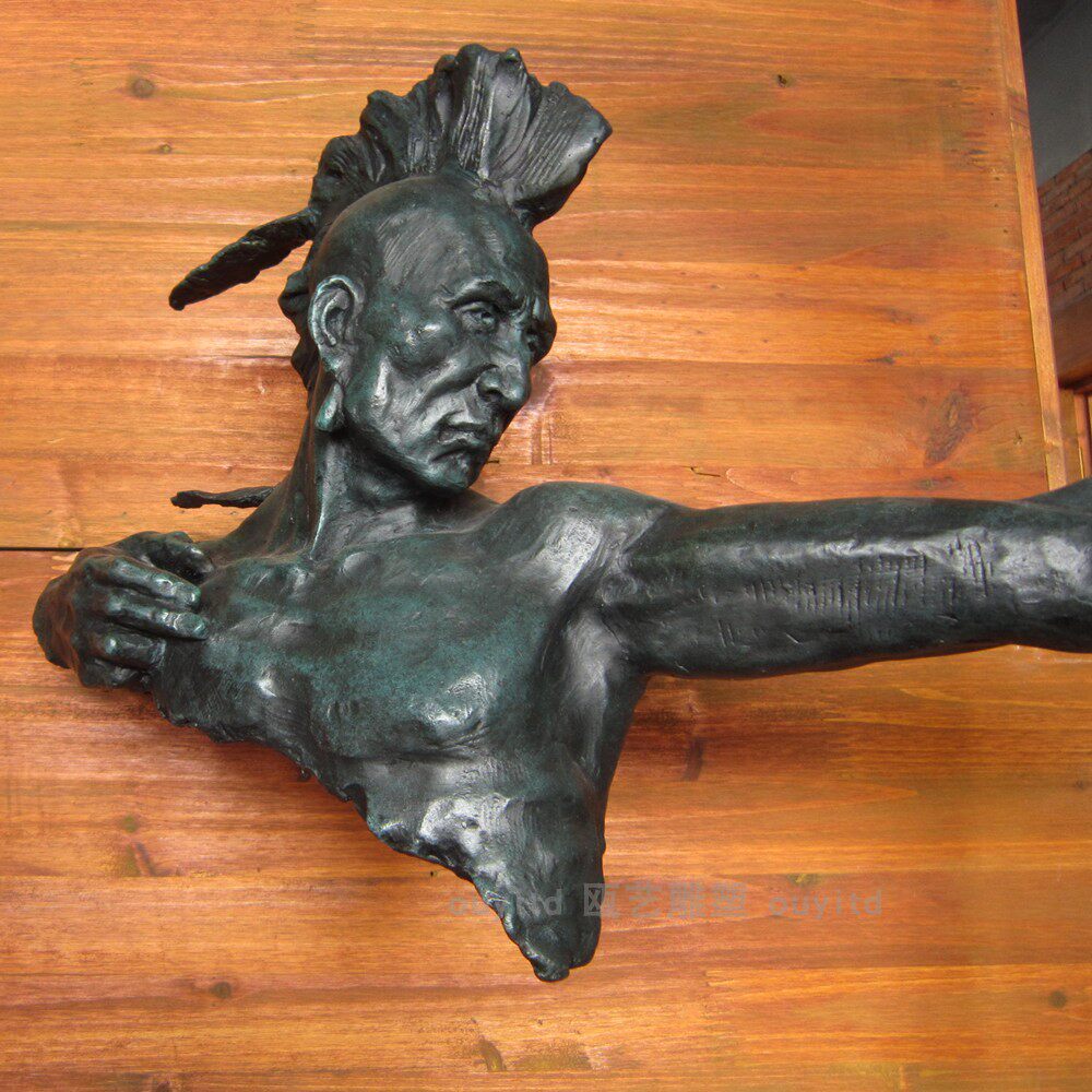 欧式雕塑铜雕摆件印第安人射箭创意家居工艺艺术品结婚摆件