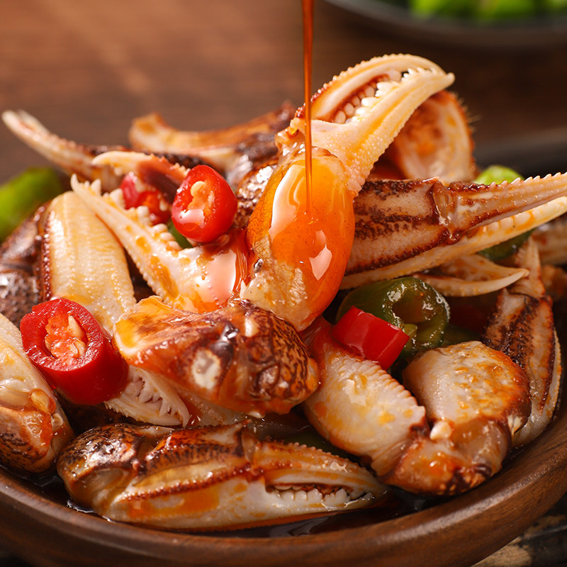 海鲜麻辣蟹钳青岛醉蟹捞汁小海香辣生腌螃蟹蟹类制品