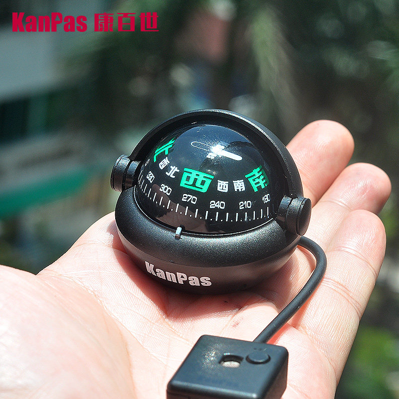kanpas自动照明灯行驶专用指南针车载夜光指南防暴指南针
