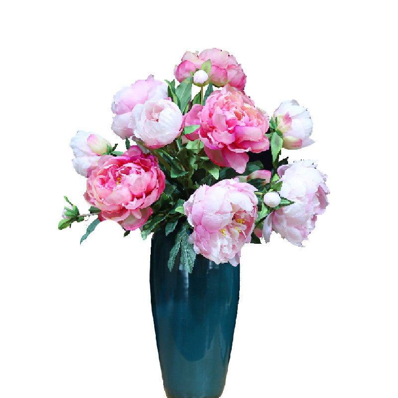 牡丹仿真高档假花唐风绢花卉单支客厅落地摆件仿真花