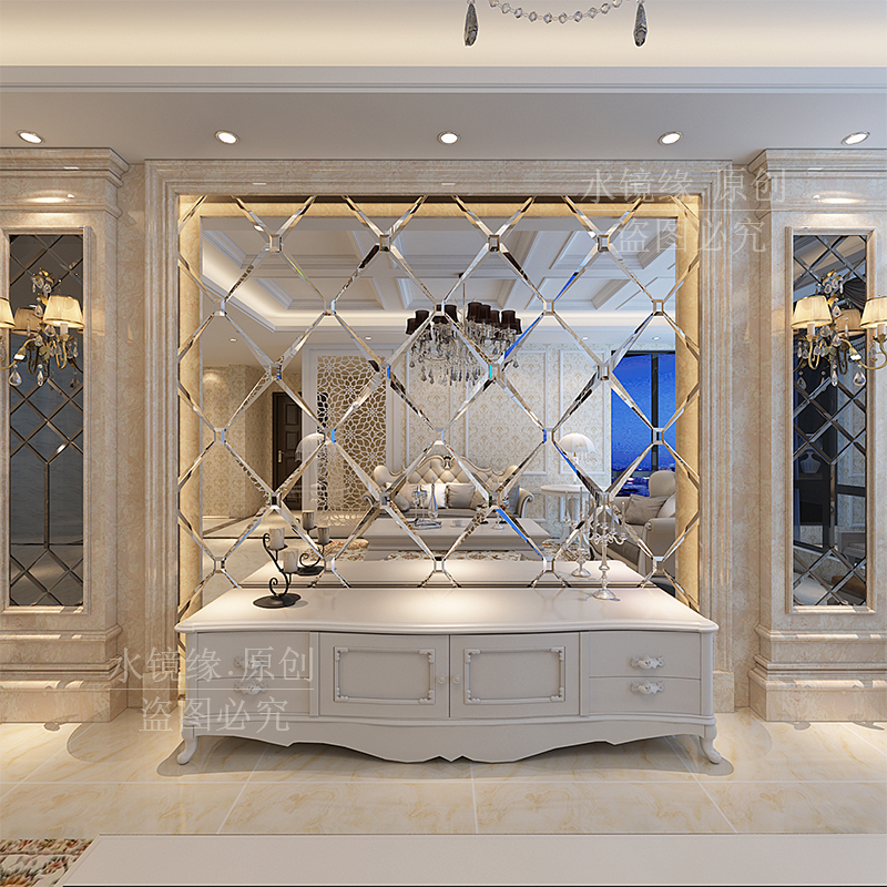 背景墙艺术玻璃电视装饰边框餐厅镜面玻璃茶镜灰镜艺术玻璃