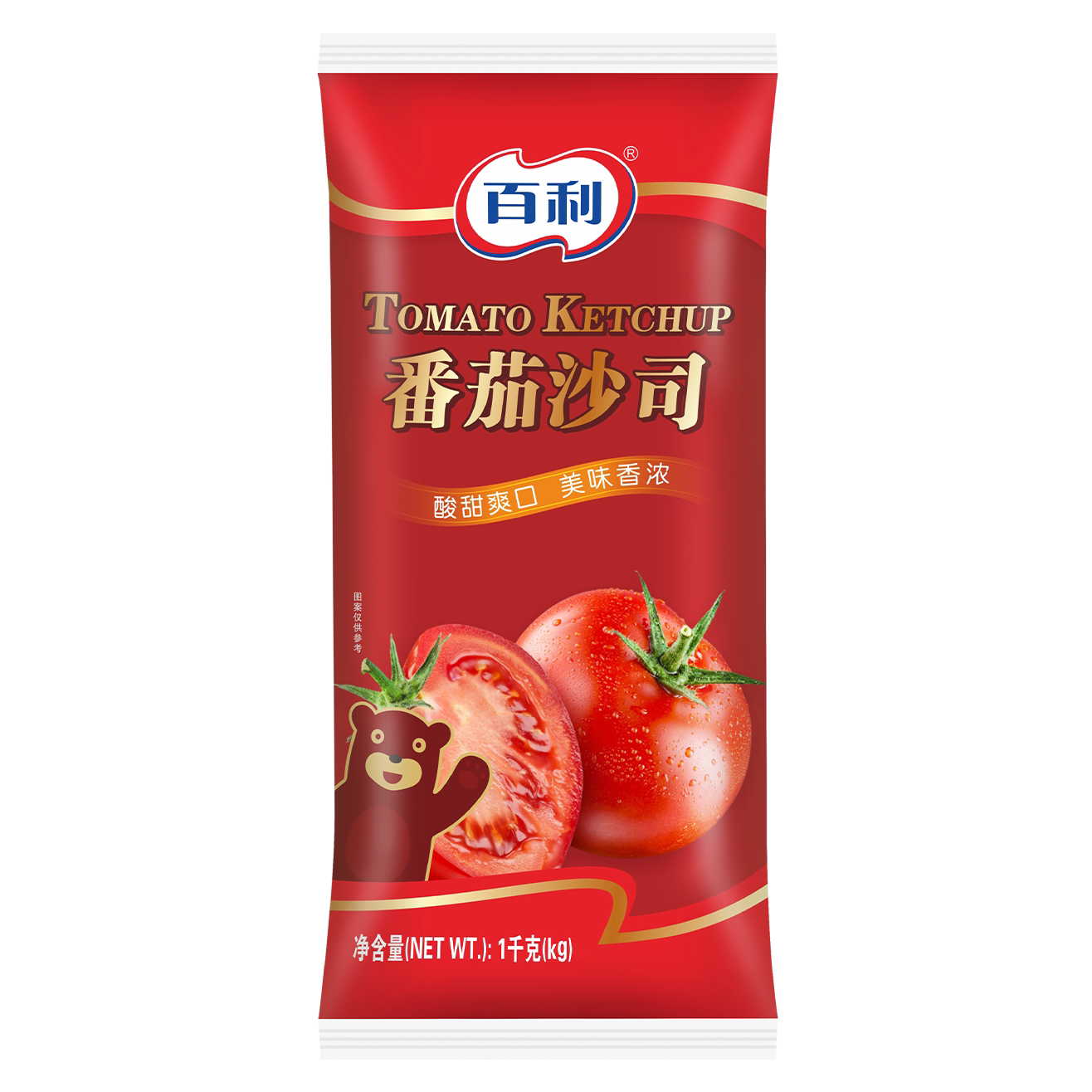 百利番茄沙司1kg0脂肪家用番茄酱寿司三明治手抓番茄酱