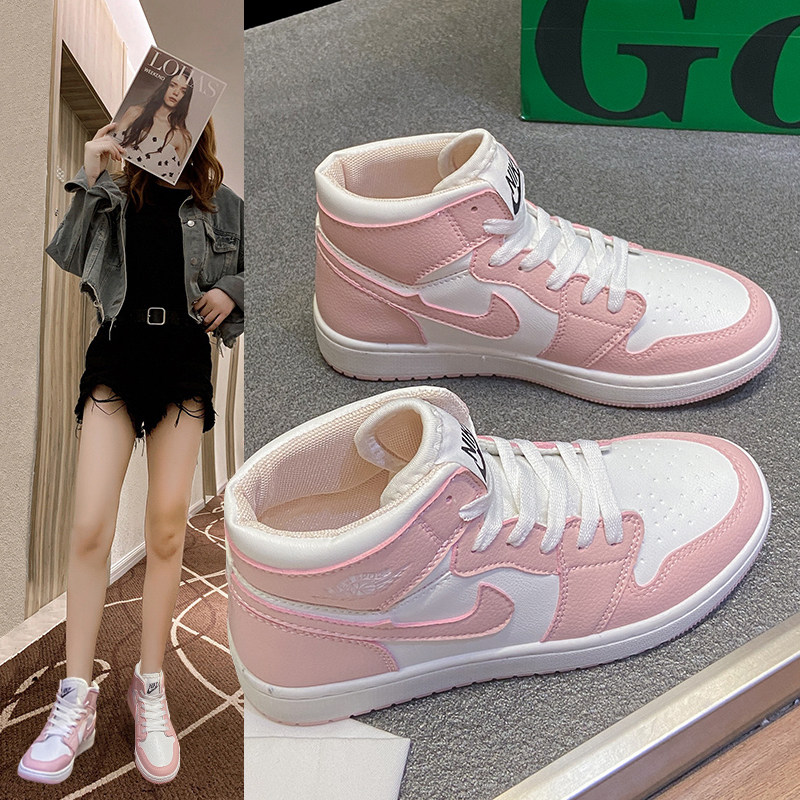 aj女鞋黑白黑白熊熊猫正版正品莆田高帮情侣板鞋