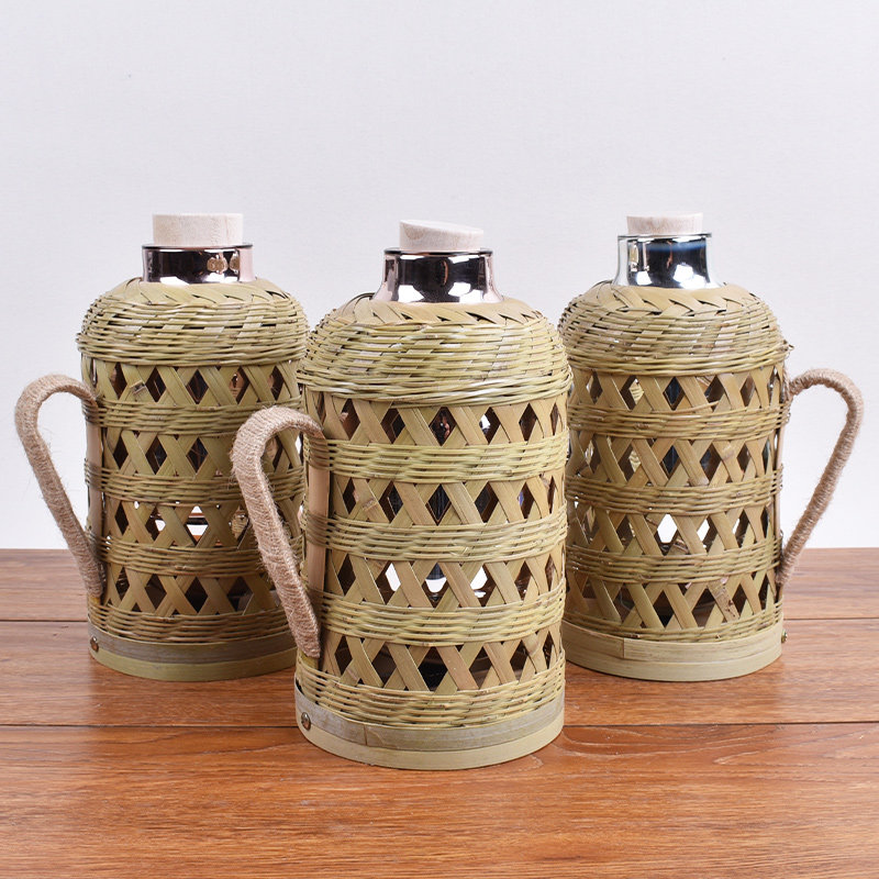 暖壶怀旧竹编手工艺老式家用水壶竹制保温竹艺竹编