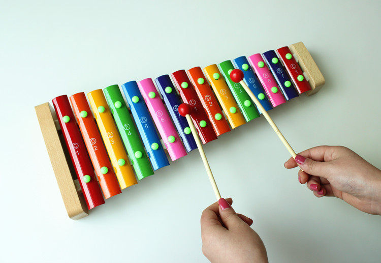 木制婴幼儿童15音琴手敲琴宝宝玩具敲琴乐器 益智敲打音乐玩具琴
