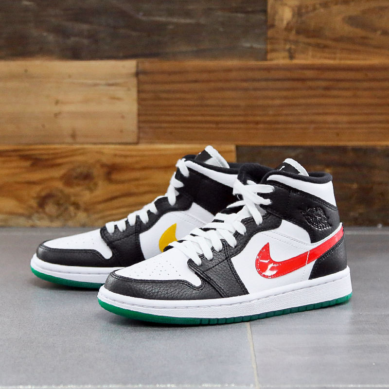 【tom】air jordan 1 mid aj1 红黄彩钩 鸳鸯 篮球鞋 bq6472-063