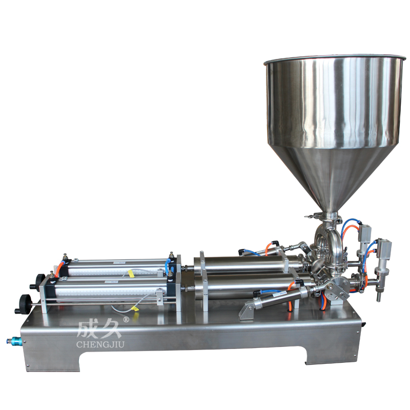 灌装机双头膏体成久洗发膏沐浴露化妆品装机蜂蜜定量灌装机