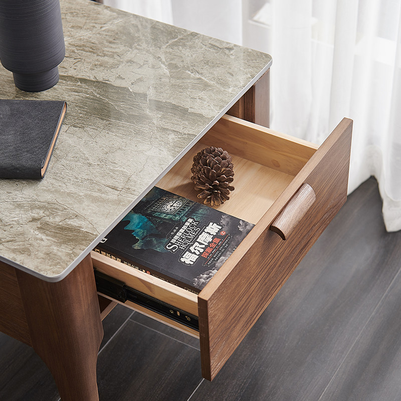 蒙歌利亚客厅角几实木小茶几方形沙发轻奢边几岩板简约北欧角柜