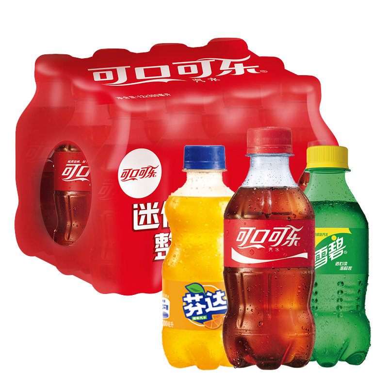 可口可乐芬达300ml12瓶迷你装无雪碧零度碳酸饮料碳酸饮料