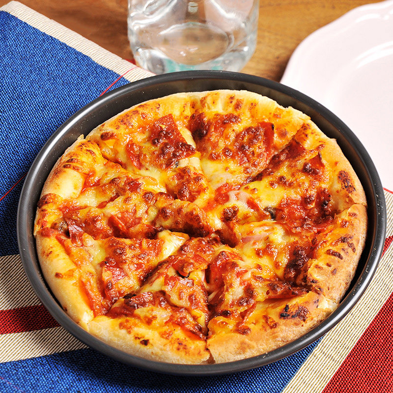 6寸8910寸圆形披萨盘烤盘pizza比萨不粘烘焙模具烘焙模具