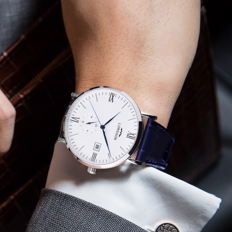 罗臣LORSSON男士手表 德国原装进口腕表传承休闲皮带自动机械表