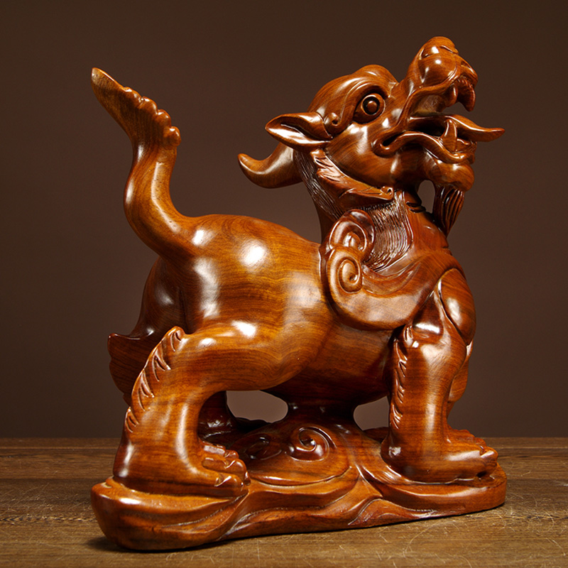 花梨木雕貔貅摆件神兽动物红木雕刻雕刻家家居木雕