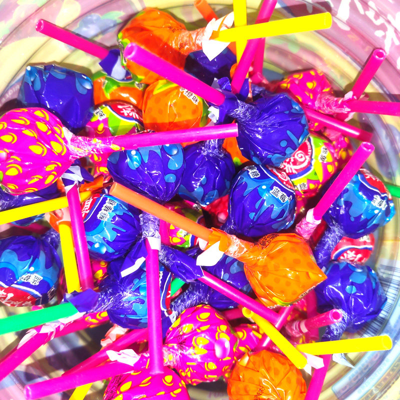 怀旧箭牌真知什锦水果果味棒棒糖桶装108支圣诞传统糖果