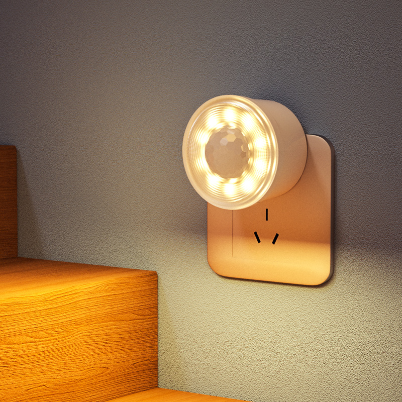 智能无线人体感应灯家用走廊过道楼梯卫生间楼道光控超亮插电式免布线