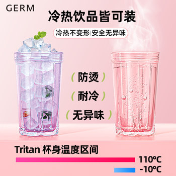 GERM Coca-Cola Water Cup Women's New 2024 Coffee Cup Portable Sports Tritan Straw Cup