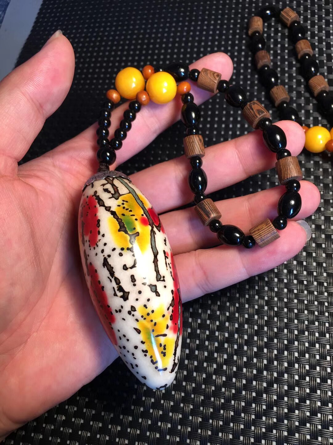 千眼菩提原籽超大千眼菩提子彩色果红绿风化果男女手把件手串挂件