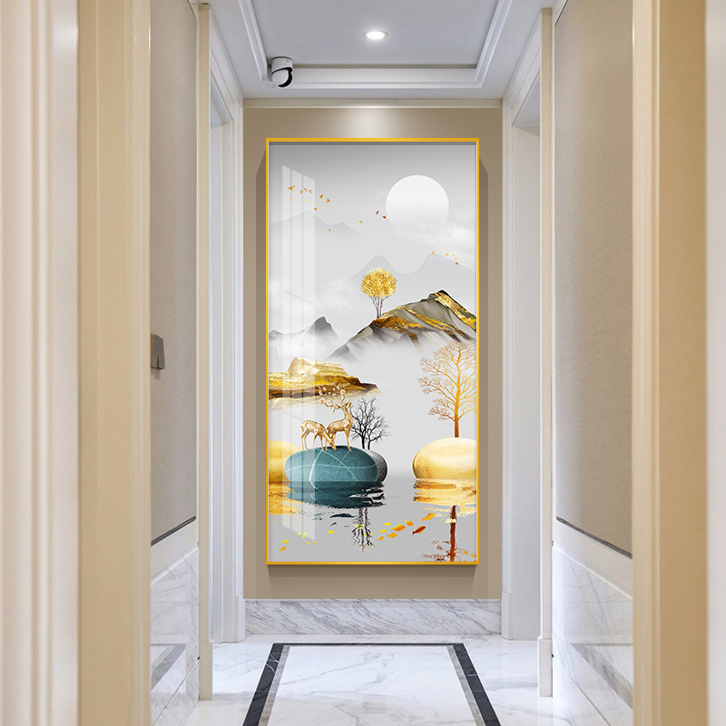 玄关装饰画北欧过道走廊尽头挂画轻奢时来运转壁画现代装饰画