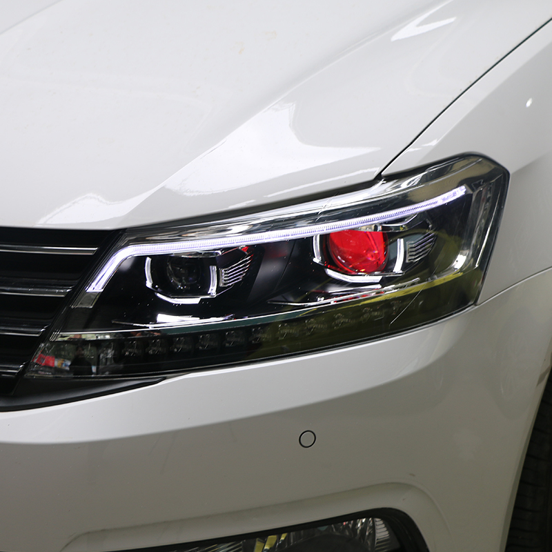 led适用于1518款朗逸改装日间行车转向激光双光大灯总成