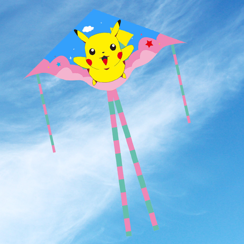 儿童风筝高档皮卡丘潍坊卡通动漫专用微风易飞风筝
