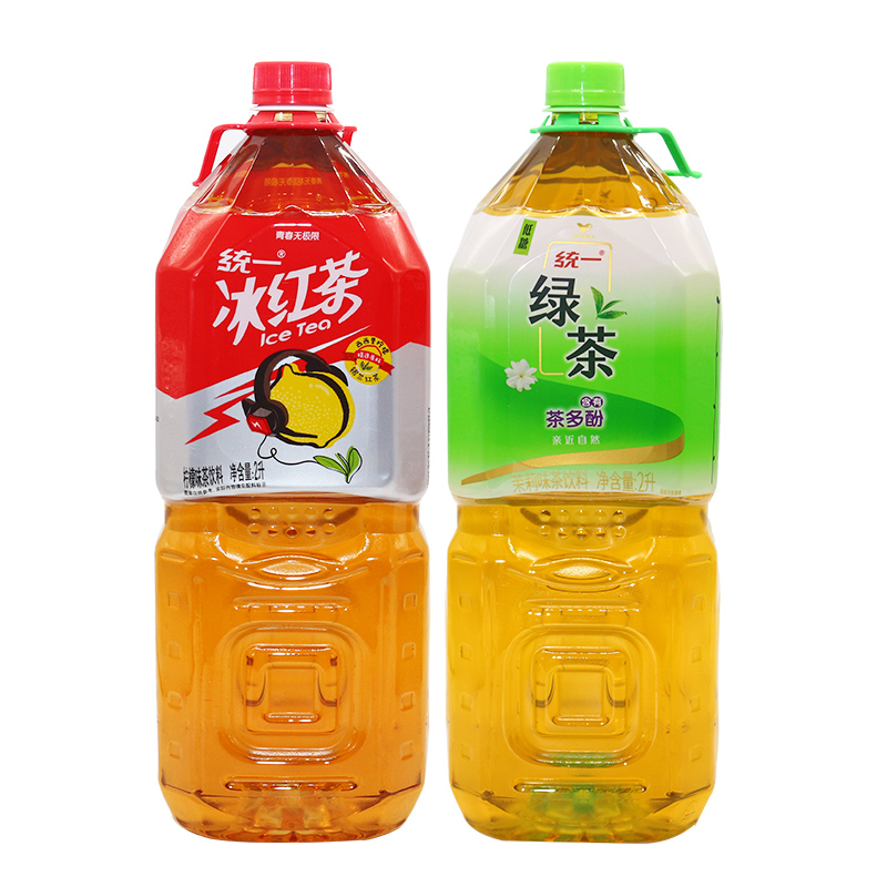 统一绿茶茉莉冰红茶柠檬2l4瓶混合6瓶整箱茶饮料
