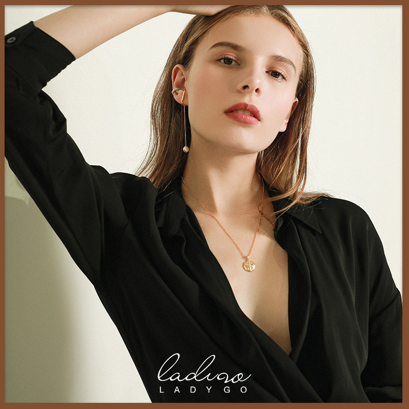 ladygo高级感耳夹女法式冷淡风耳骨环耳环夹款耳骨夹式无耳洞耳饰