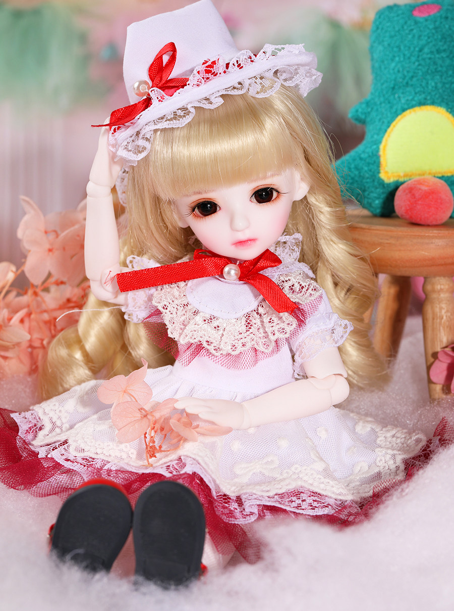 娃娃新款头发刘海波浪大波萌娃玩偶bjd6分bjd