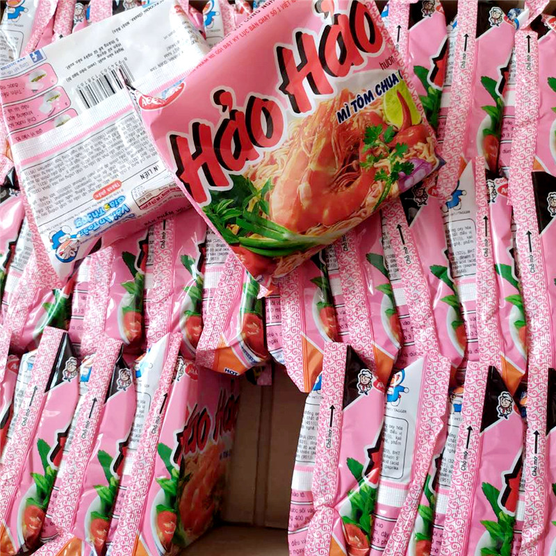 方便面越南进口haohao好好速食泡面辣酸虾味75gx30冲泡方便面