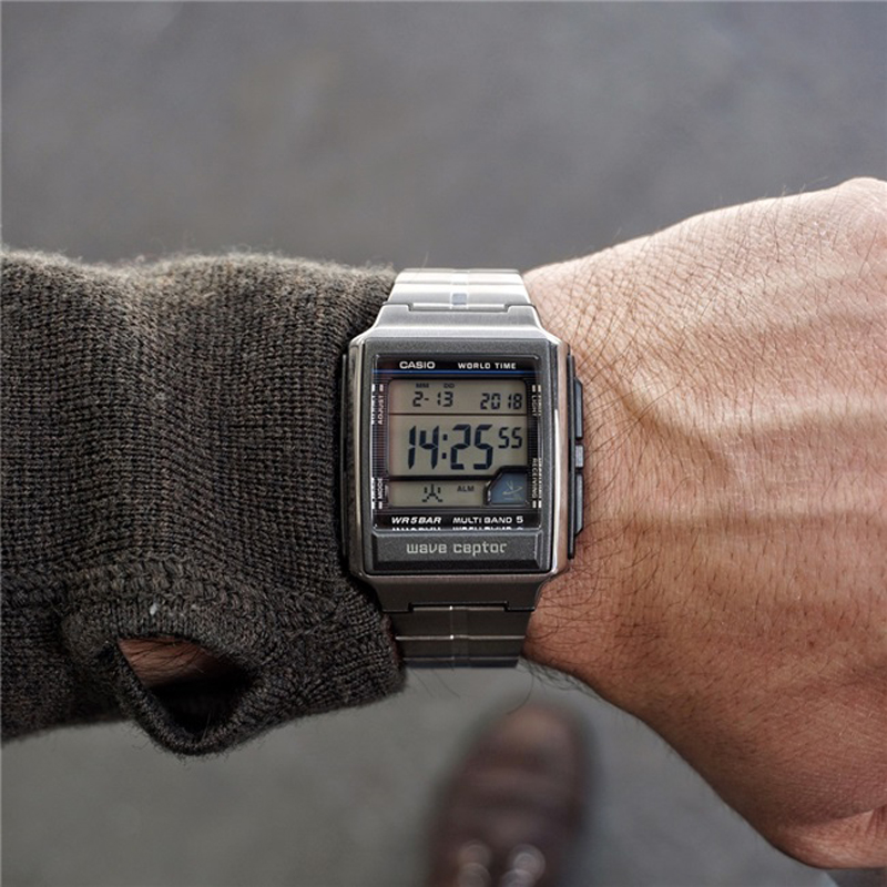 手表卡西欧analogue黑色皮带石英wv-59j-1ajf五局电波复古日韩腕表