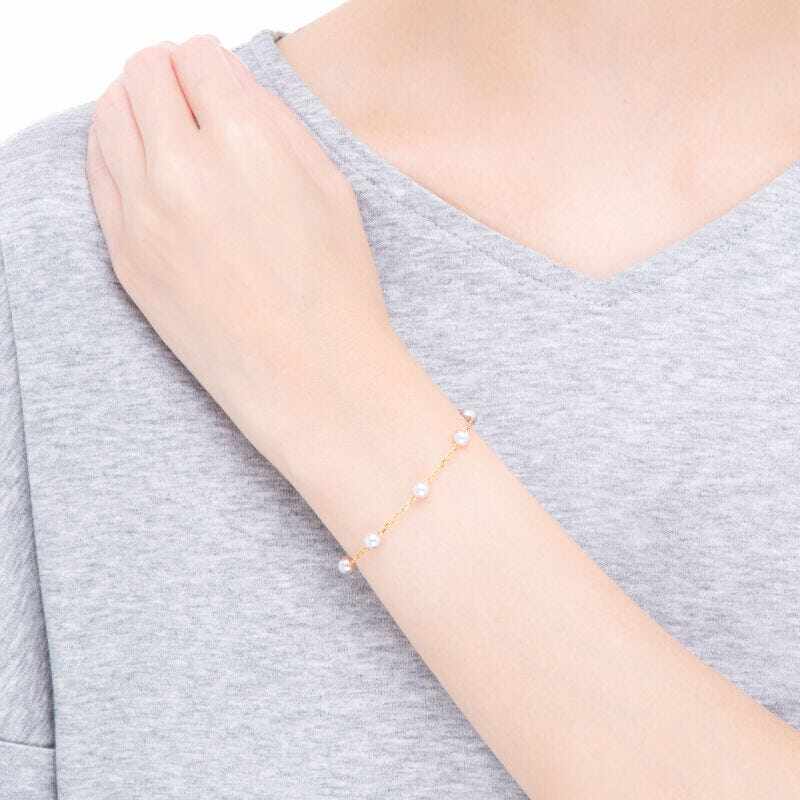 mikimoto御木本日本直邮18k黄金珍珠手链女生手饰手饰