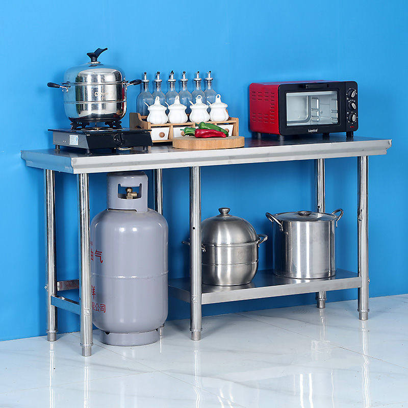 加厚不锈钢煤气煤气灶灶台操作台洗切桌煤气罐架子燃气工作台