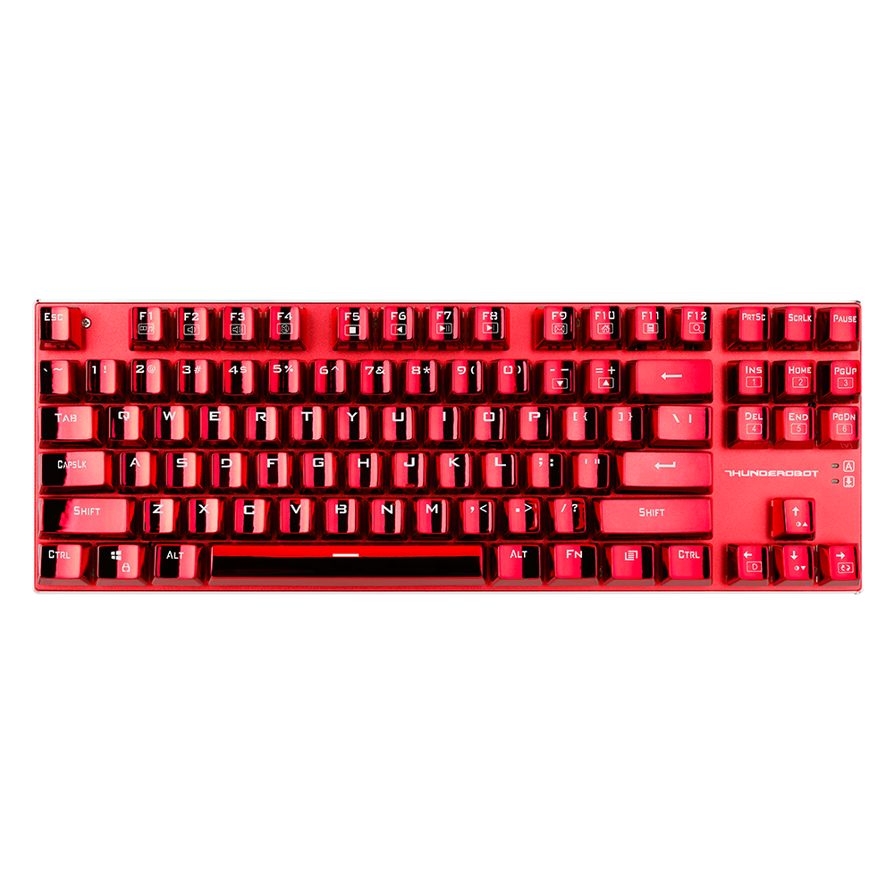 雷神机械键盘白幽灵k75 青黑红轴rgb多彩背光87/104全键无冲游戏