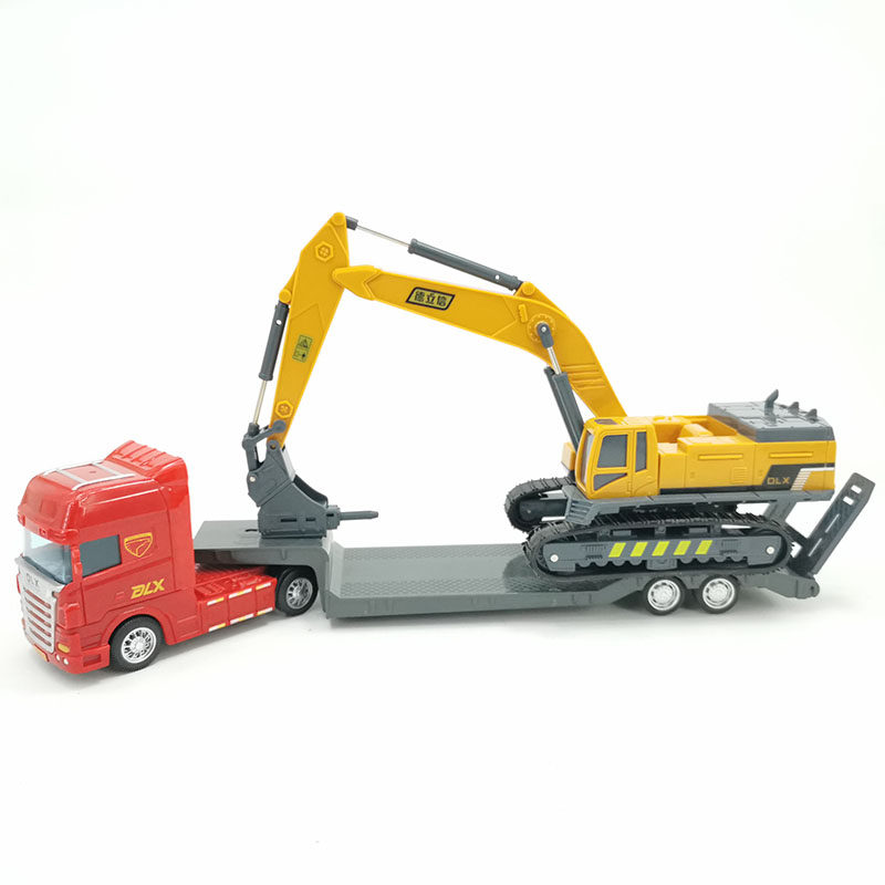破碎机玩具抓木机拖车男孩立信木材运输车挖掘机儿童惯性