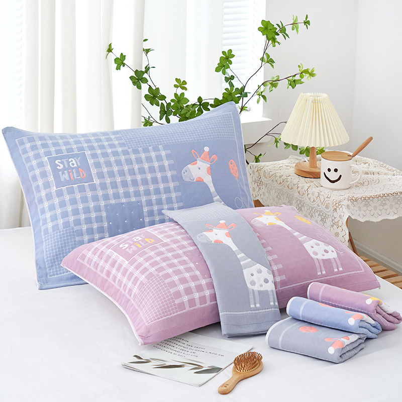 加厚纯棉枕巾一对成人家用吸汗枕头头巾简约枕巾