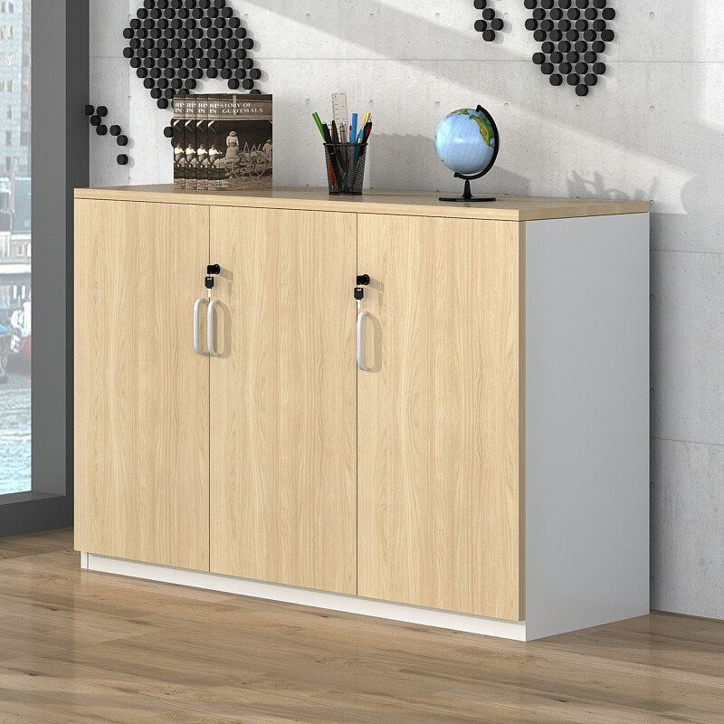 中伟木质文件柜储物柜带锁柜子员工隔断办公柜矮柜矮柜