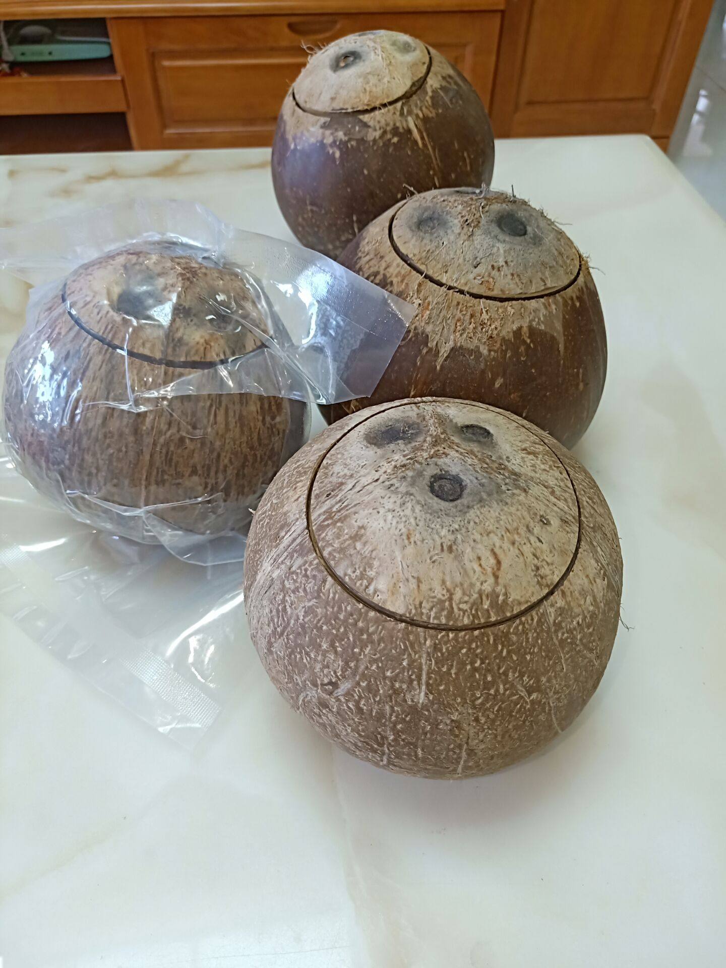 海南老椰子带开盖椰子预开口炖汤椰子盅 预切口新鲜2个以上包邮