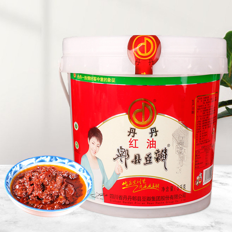 正宗四川丹丹郫县红油豆瓣6kgx1桶大桶装商用豆瓣酱