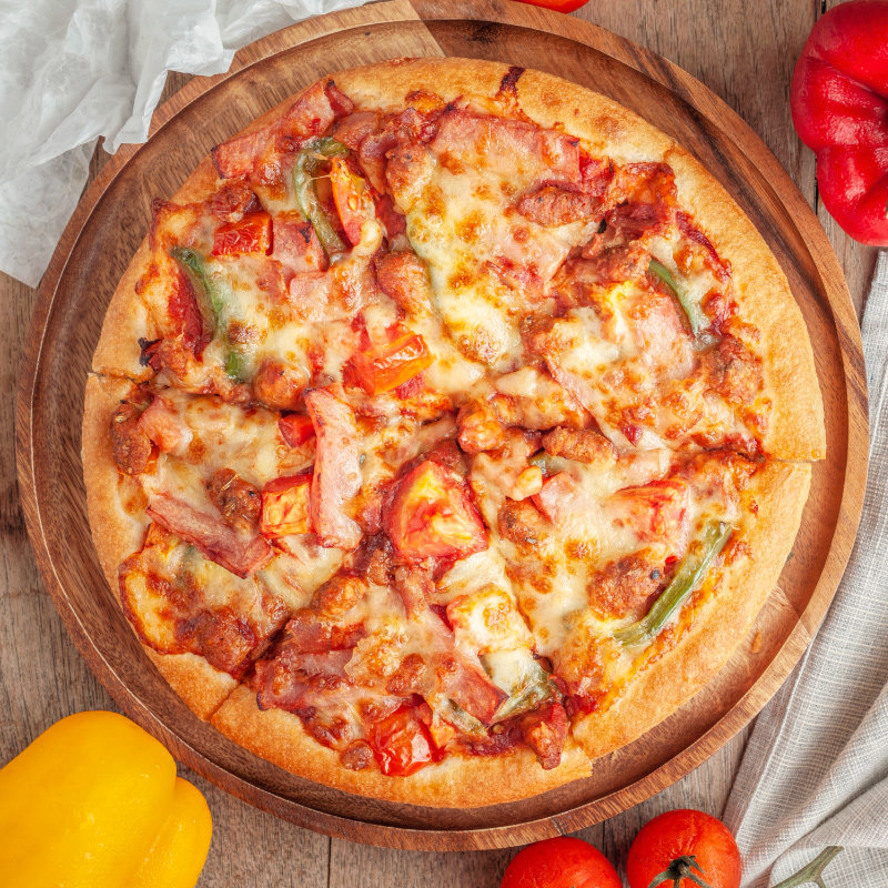 小熊驾到披萨美式培根半成品即食披萨