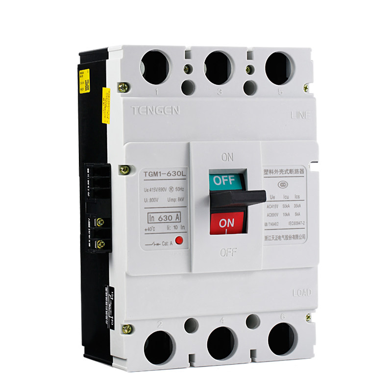 tgm1-630l/3340 630a 塑壳断路器空气开关带消防分励脱扣辅助触点