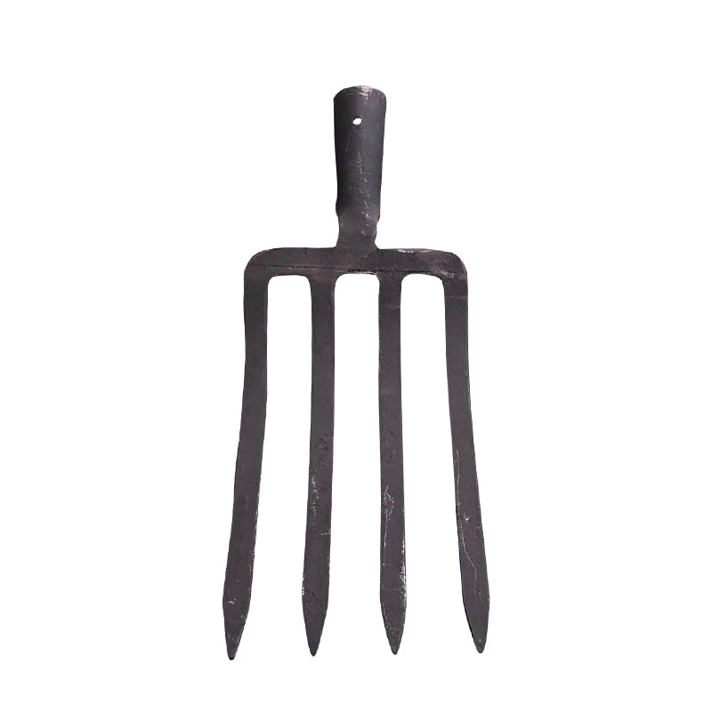 全钢翻地四齿钢叉大号叉草农用铁叉子开荒叉家用挖葱松土神器粪叉
