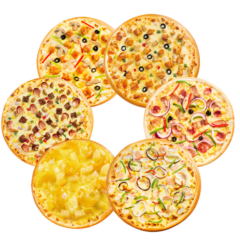5种口味蒸烤薄底成品披萨套餐9英寸速冻比萨饼披萨半成品加热即食