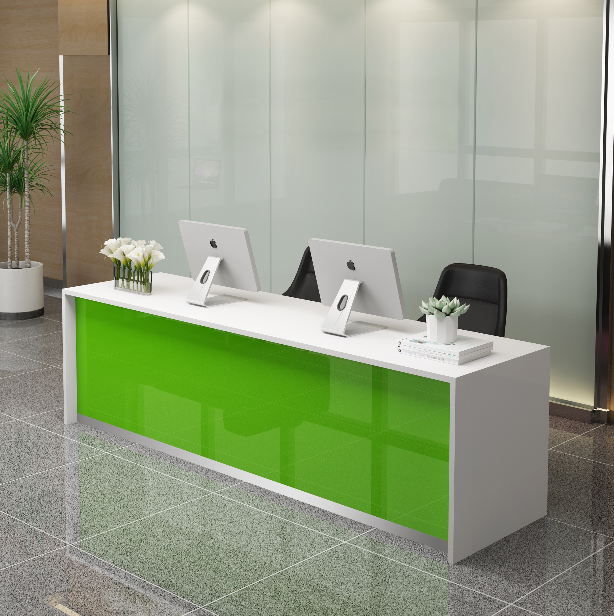 公司前台接待咨询台烤漆吧台定做现货前台办公桌简约收银台